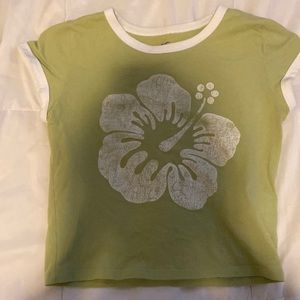 cute hibiscus flower baby tee